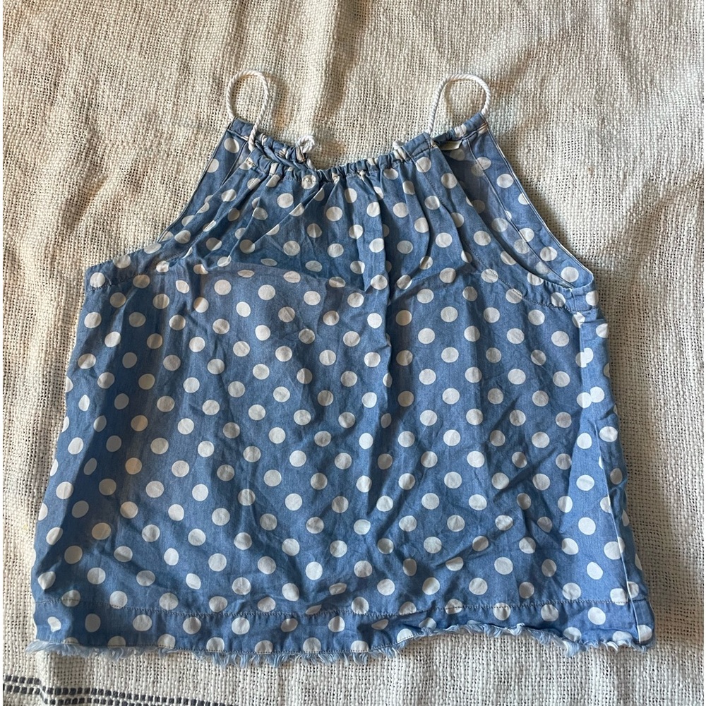 Blue and White Polka Dot Anthropologie Tank
